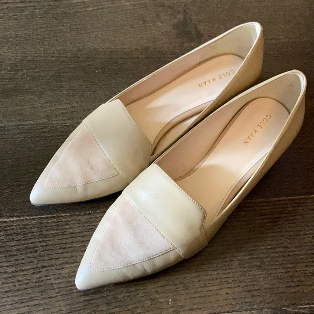 Cole Haan nude leather loafers